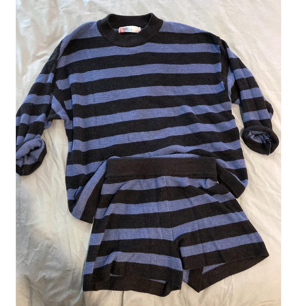 Free People Malibu Surf Set Striped Navy